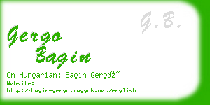 gergo bagin business card